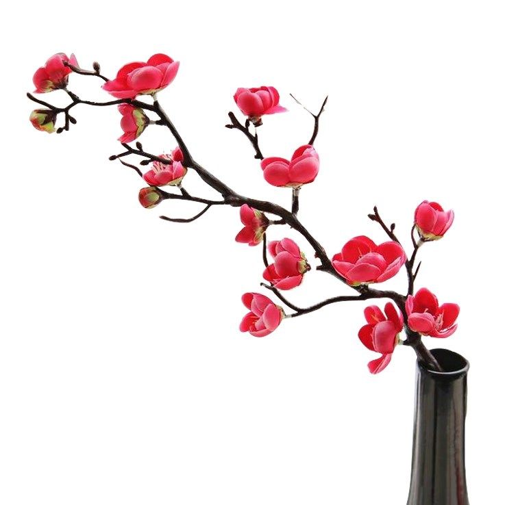 单支仿真梅花枝干落地花瓶客厅插花腊梅花粉色迎春花枝一剪梅花