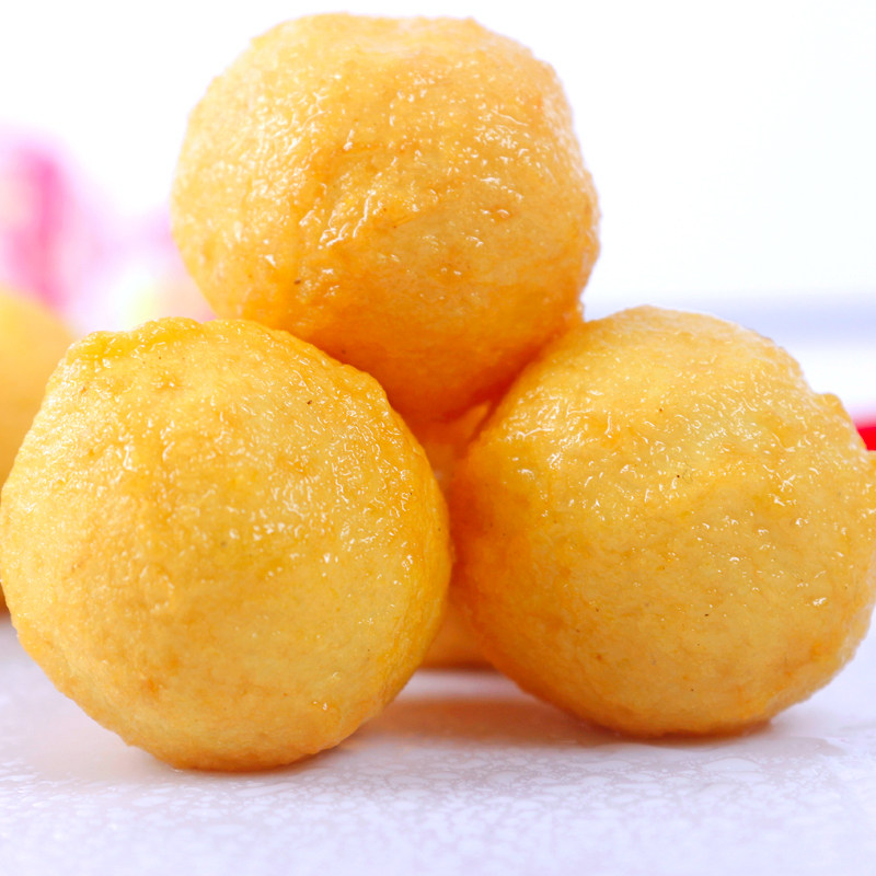 浩洋200粒小吃鱼蛋咖喱火锅黄金煮弹关东新品鱼丸