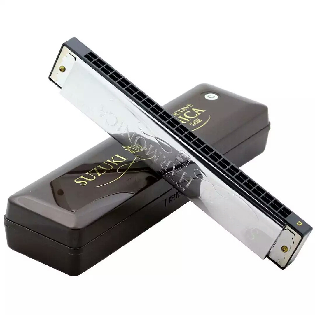 演奏日本原装铃木su24octave重音口琴24孔成人口琴