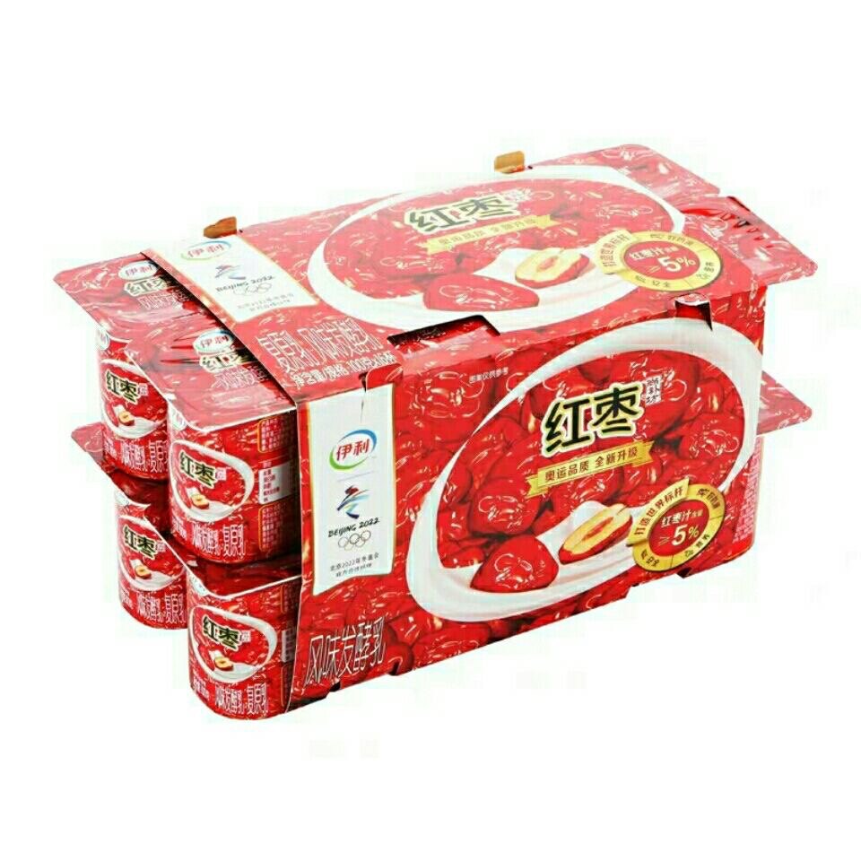 伊利八连红枣原味酸奶16杯100g杯装营养早餐低温奶