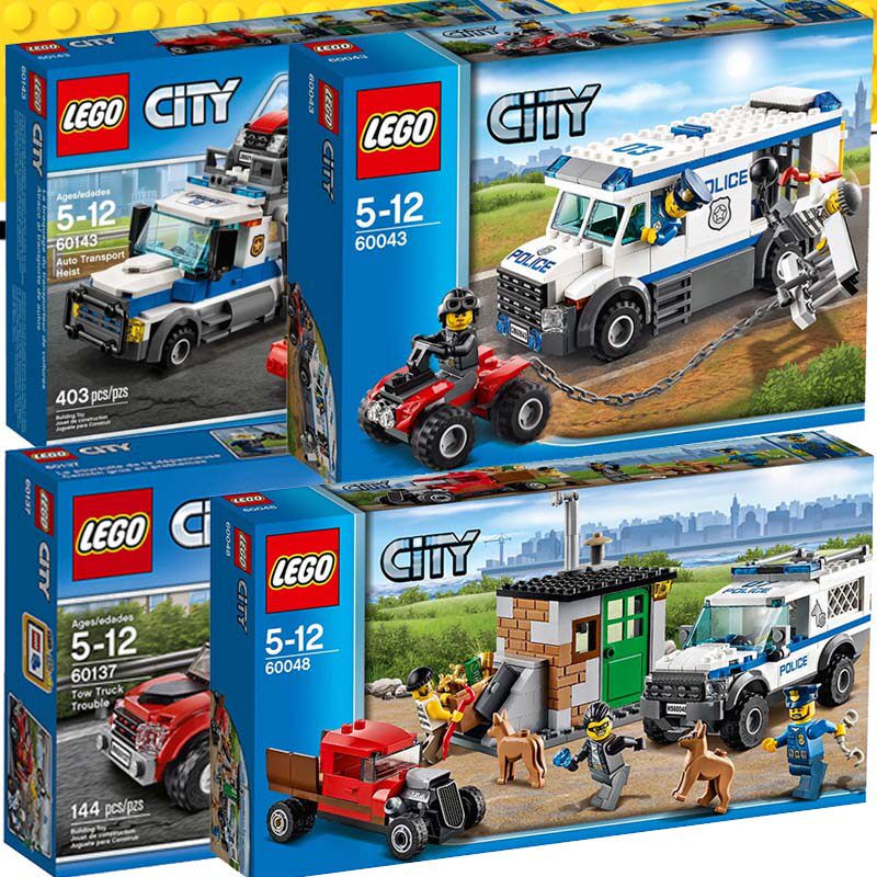 乐高城市警察局总部60246巨轮越野车大劫案60245警车塑料积木