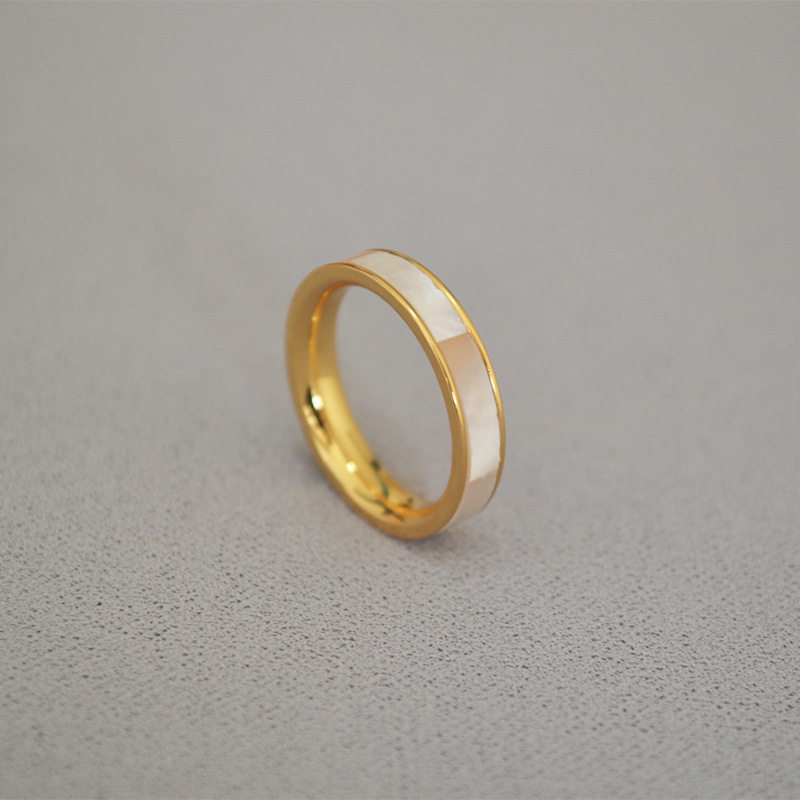 七彩指环显白细窄金粉镀金黄铜韩版戒指彩光戒指