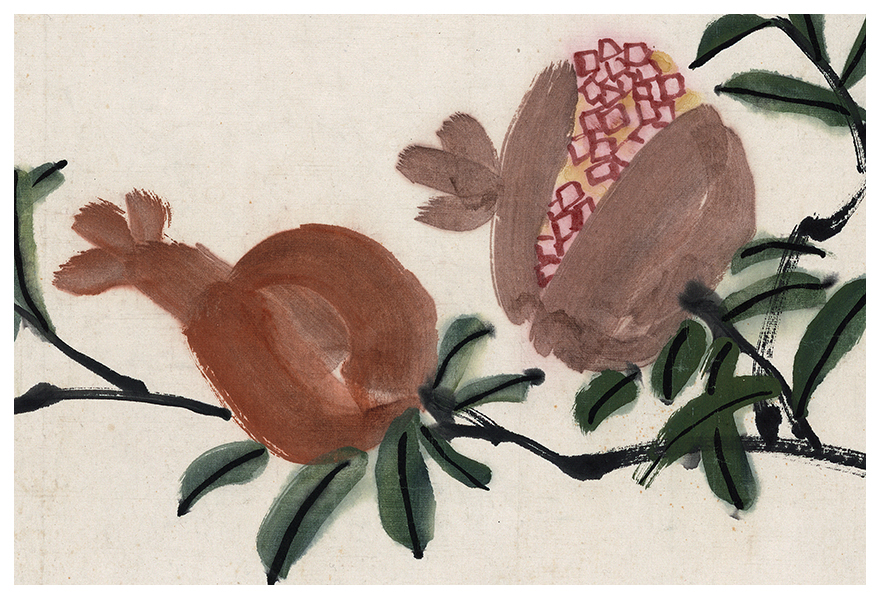 近代齐白石偕山吟馆工笔果蔬花卉横幅装饰画宣纸国画