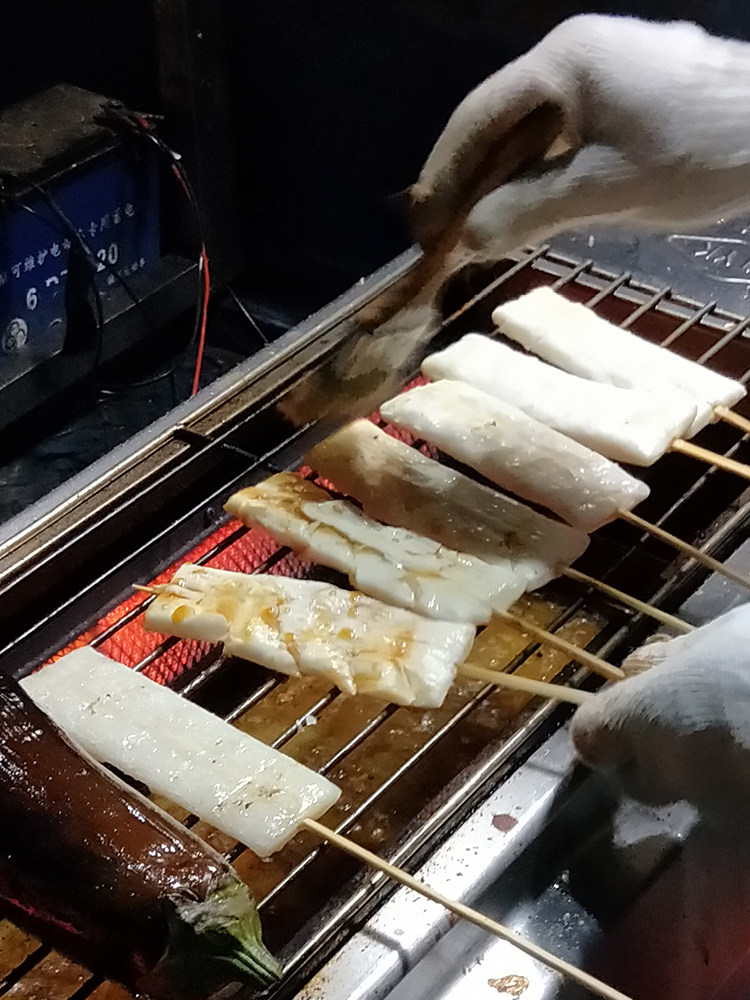 年糕烧烤20串铁板油炸脆皮条大米糕夜市串串年糕