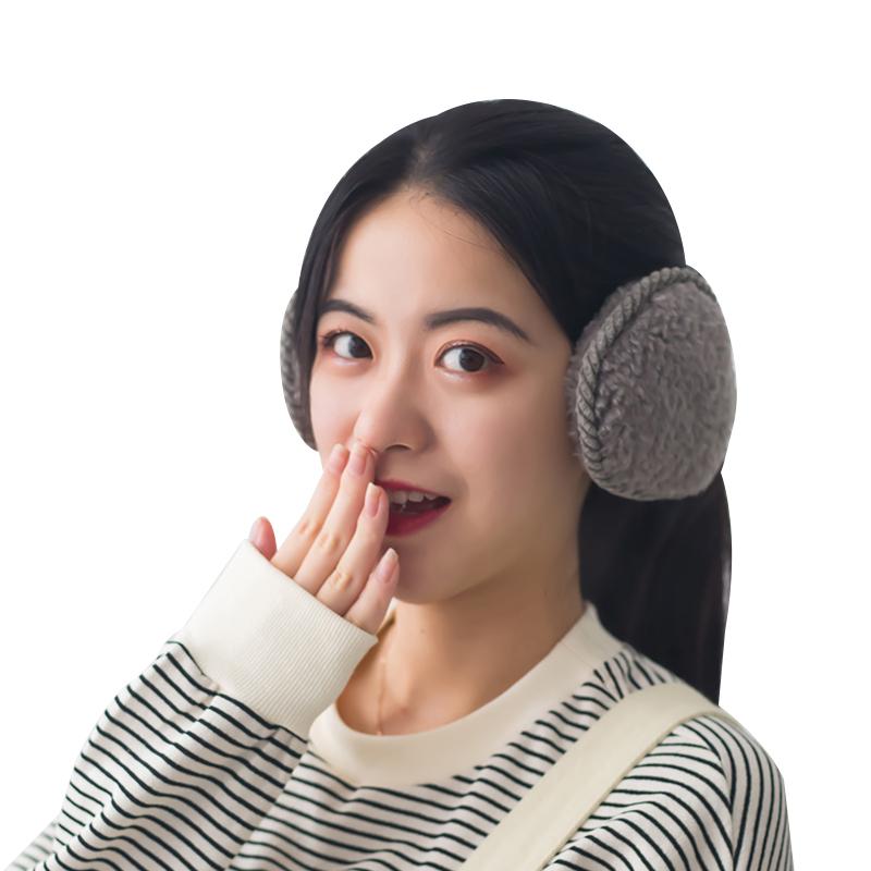 折叠后戴式羊毛毛绒耳罩保暖冬季女学生毛毛耳套耳包耳捂男女通用