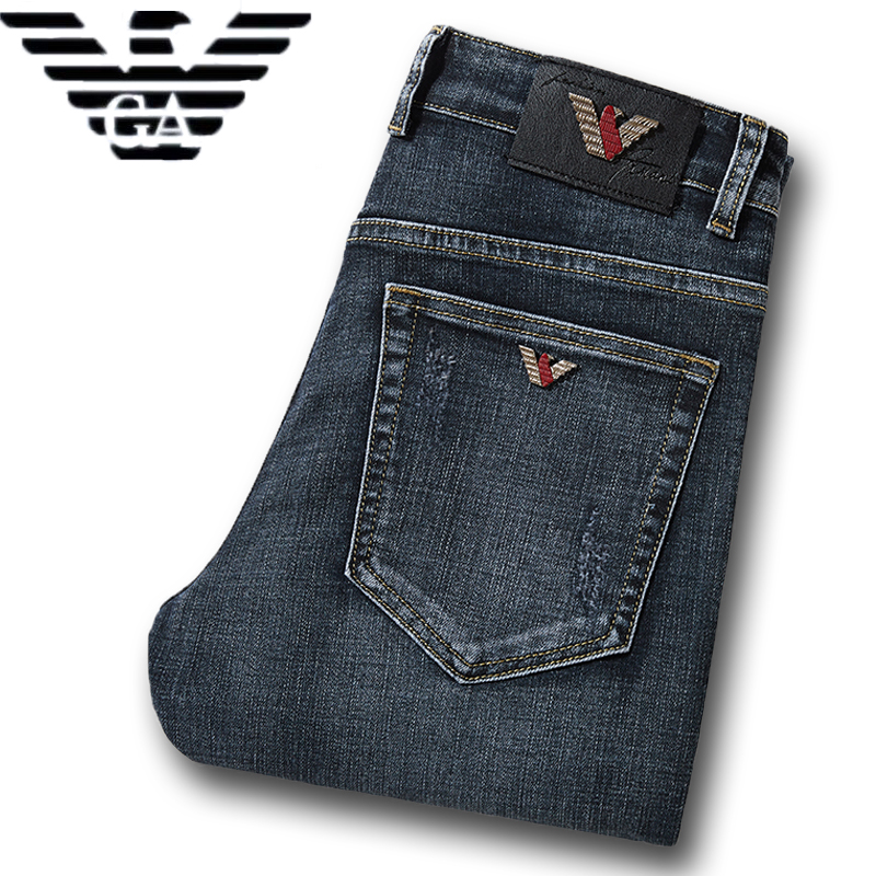 罗曼阿玛尼欧版牛仔裤男直筒潮牌正品春秋新款奢侈品高端修身裤子