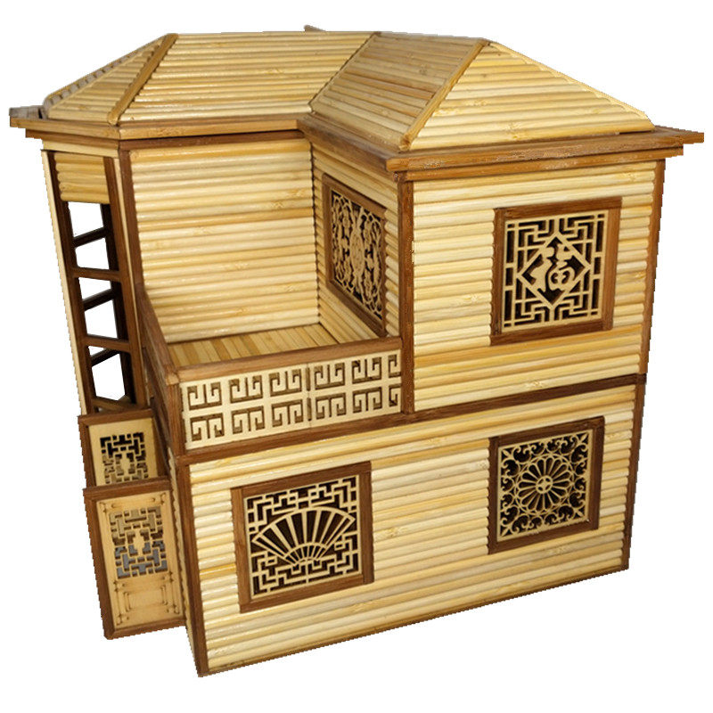 手工diy材料镂空木片小房子别墅模型护栏椴木模型制作工具