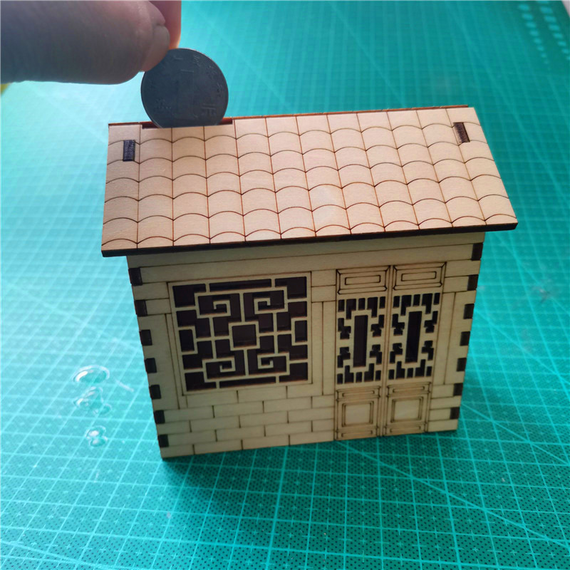 沙盘建筑楼房模型木质四角凉亭亭子椴木激光模型制作工具