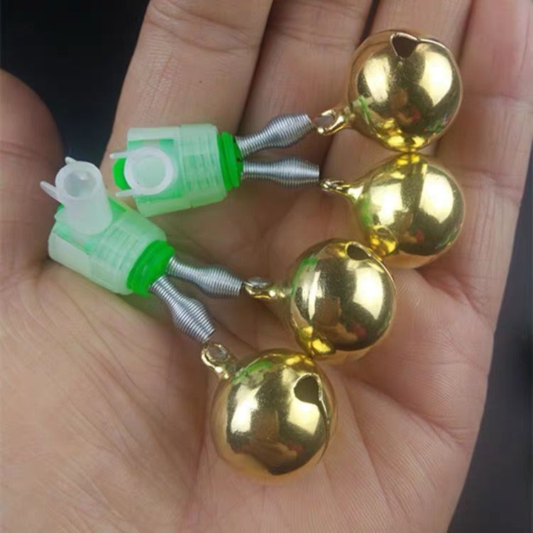 纯铜炫彩钓鱼铃铛抛竿铃渔具垂钓用品海竿配件大铃铛