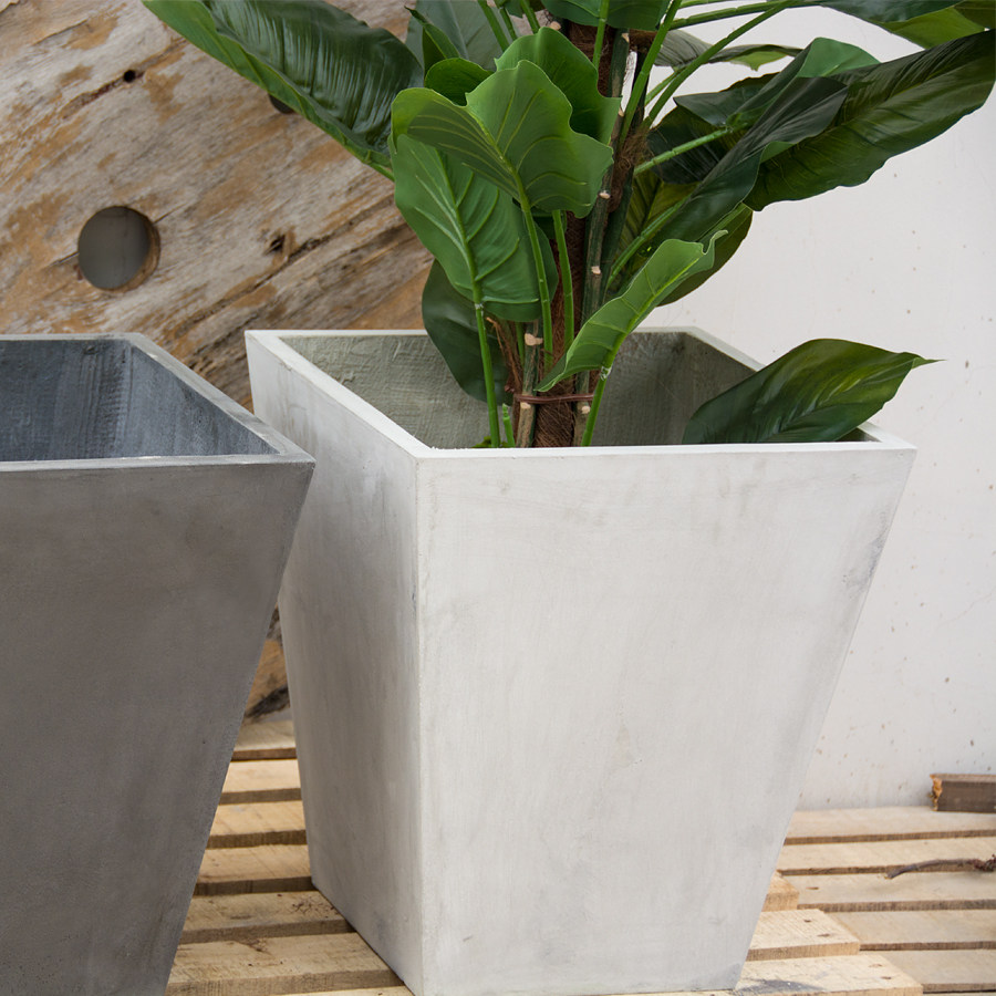 花盆佳源超大梯形现代欧式简约风格水泥镁泥花盆