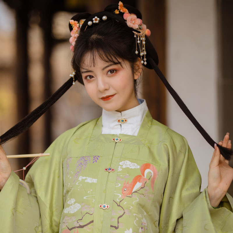 八荒原创汉服明制方领补服心属妆花暗琵琶袖上汉服