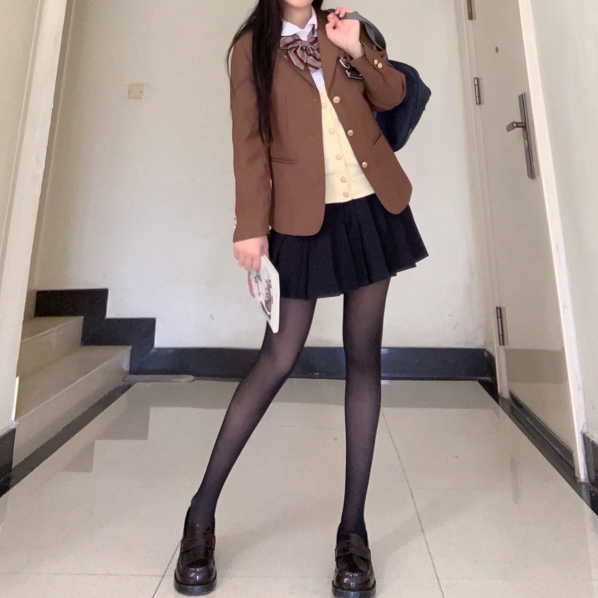 aytofilm秋冬加厚加绒双层自然光腿神器jk连裤袜