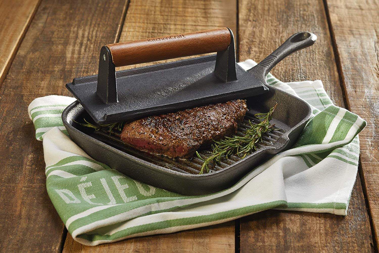 出口英国kitchencraft煎牛排专用条纹锅不粘平底锅加厚家用铸铁锅