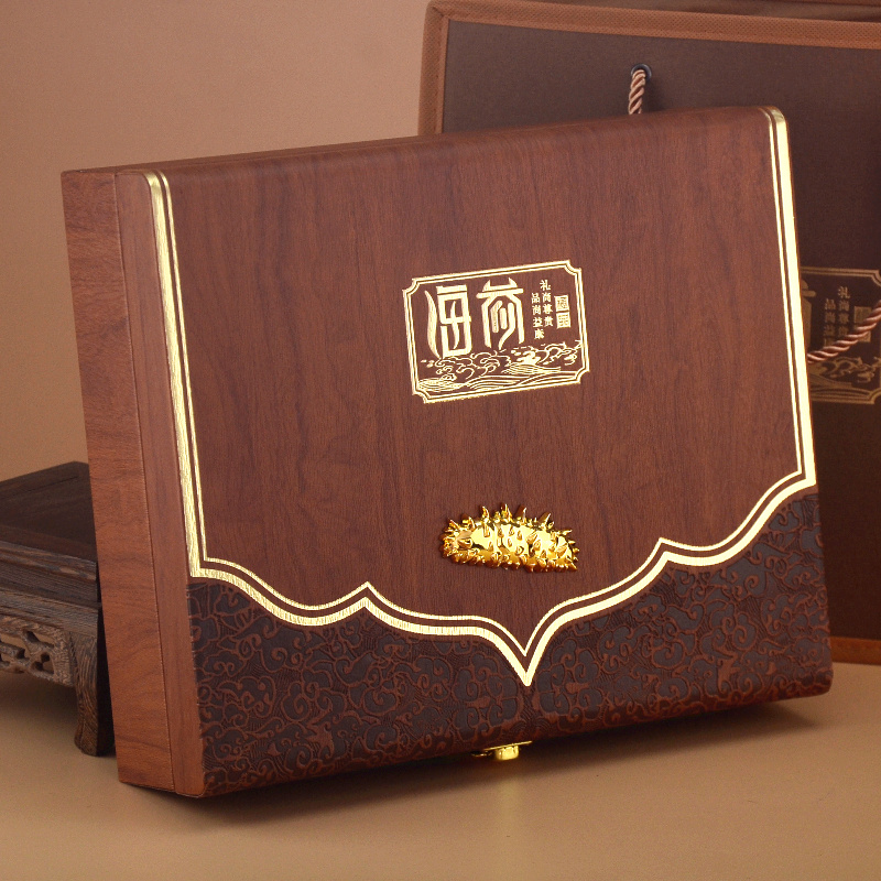 海参新品高档礼品盒电镀模型礼盒包装盒500克皮盒礼品盒