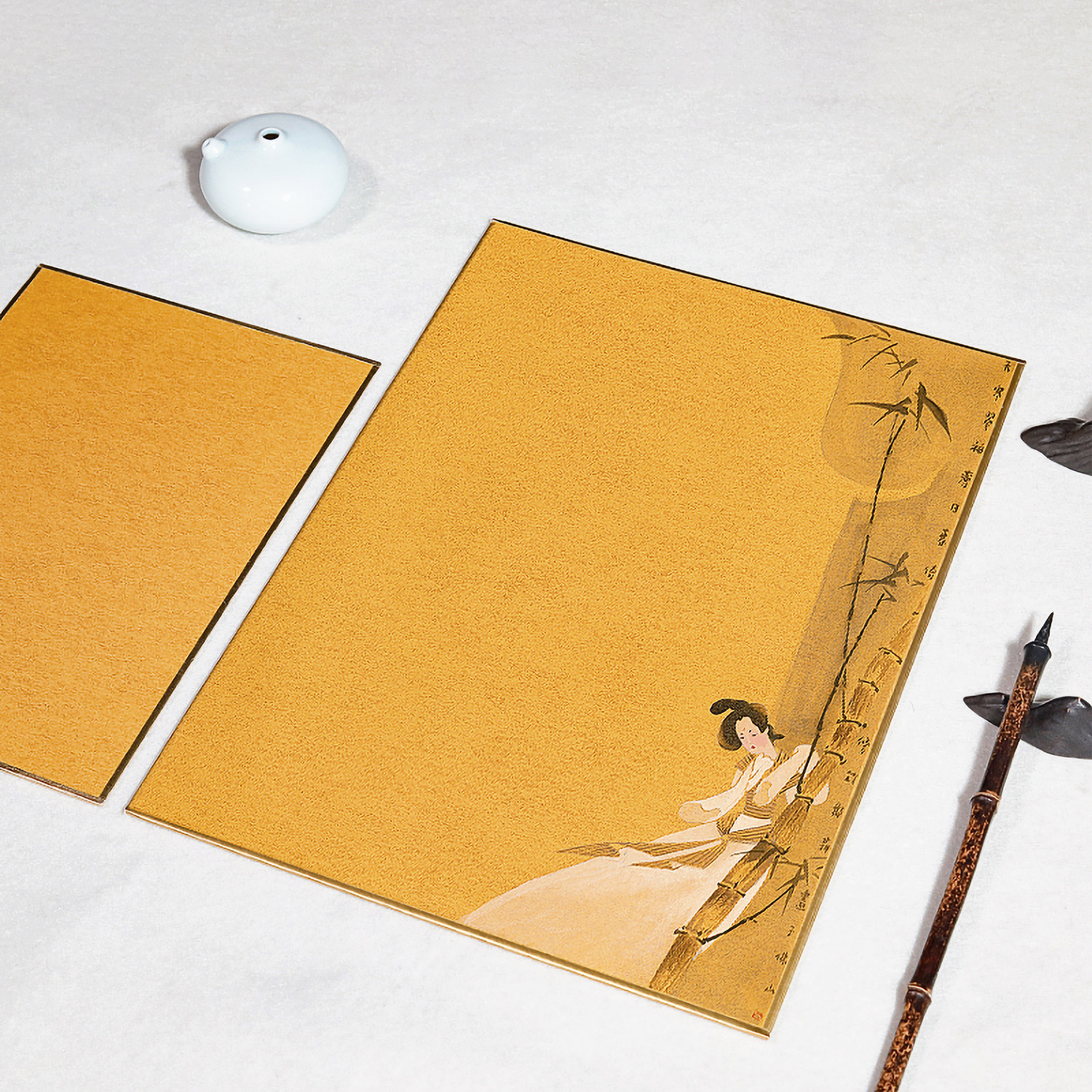 荟德硬卡画纸工笔画工笔国画彩色卡纸金边轩熟宣纸