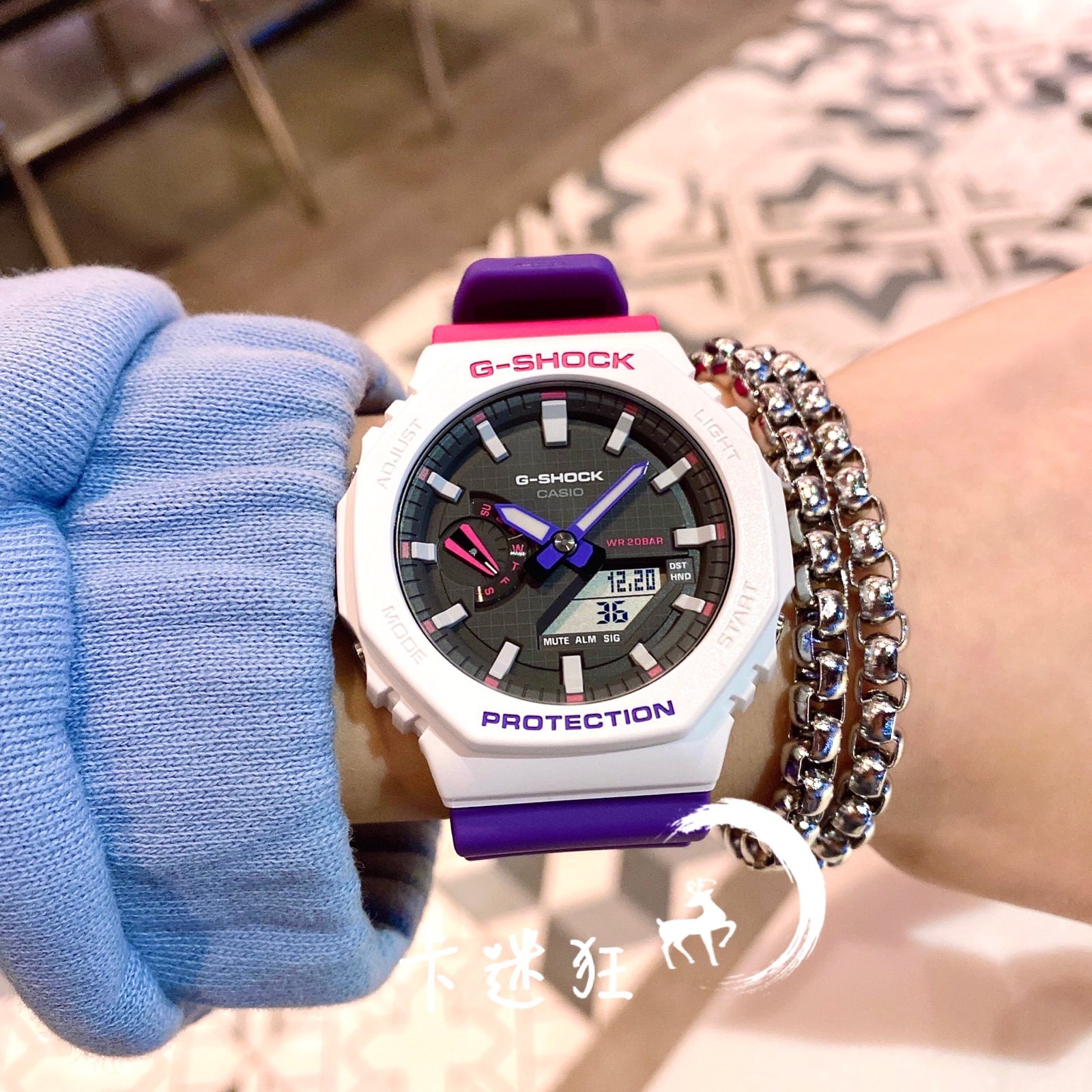 卡西欧情侣款g-shock桃紫男女对表bgd-570thb dw-5600thb-7/2100