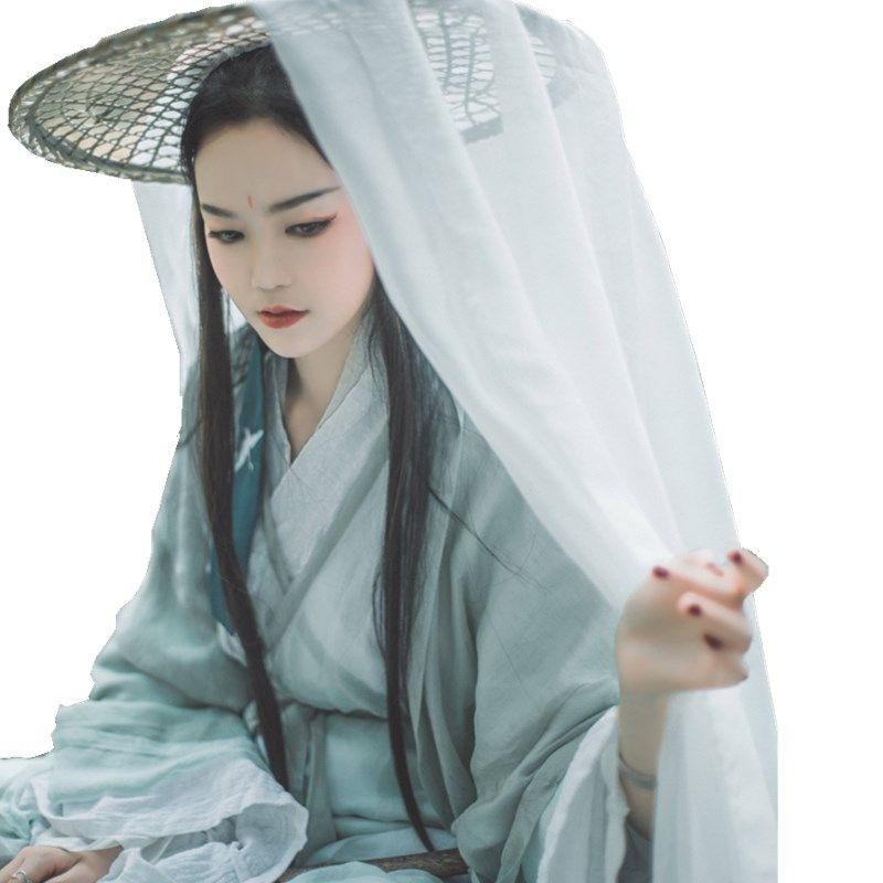 侠客摄影道具古风斗笠汉服帷帽幕篱直播防晒竹编