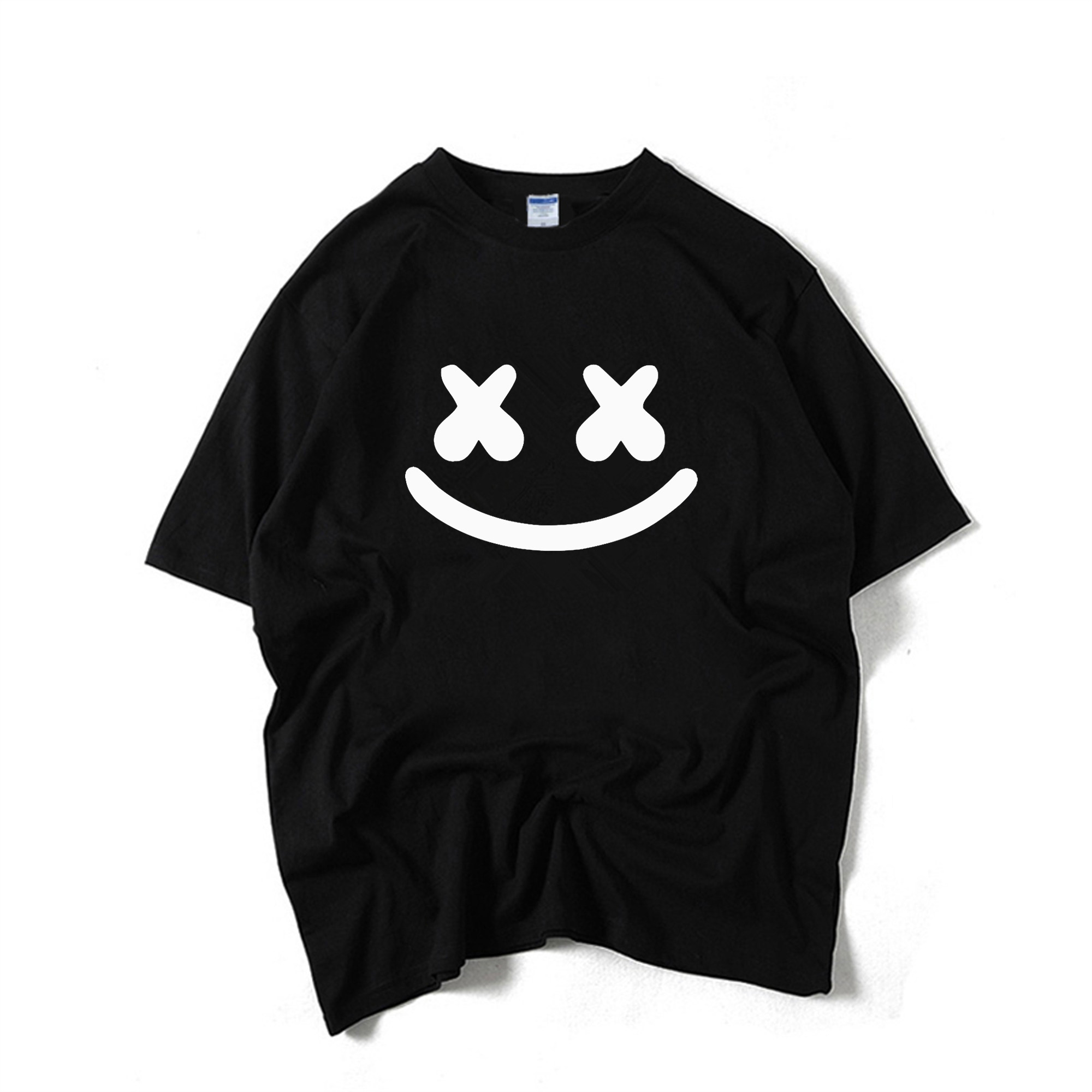 百大哥电音dj marshmello 棉花糖 t恤短袖周边男女电音节大码衣服