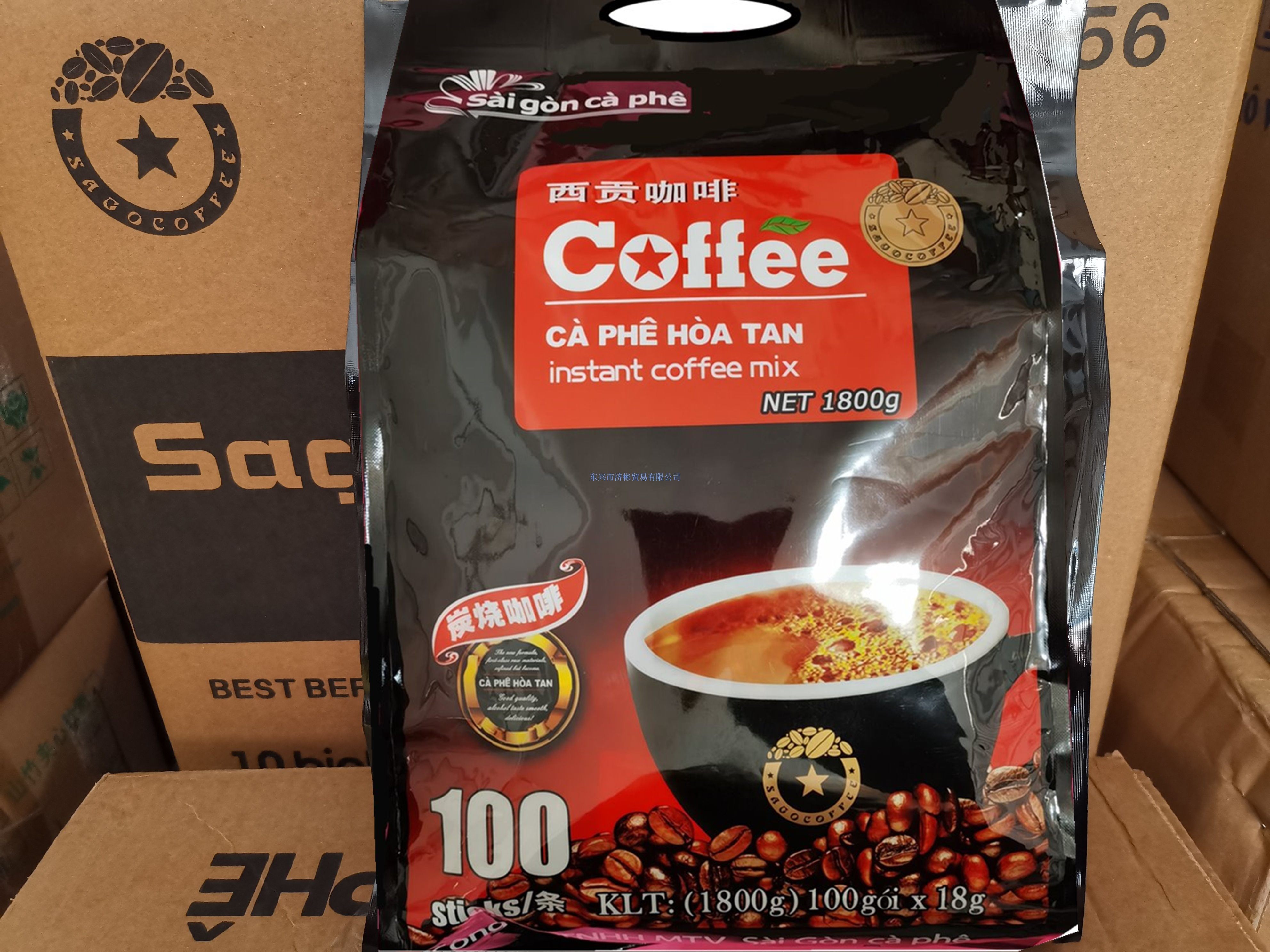 越南特产原装进口西贡炭烧速溶咖啡1800g三合一咖啡粉速溶咖啡