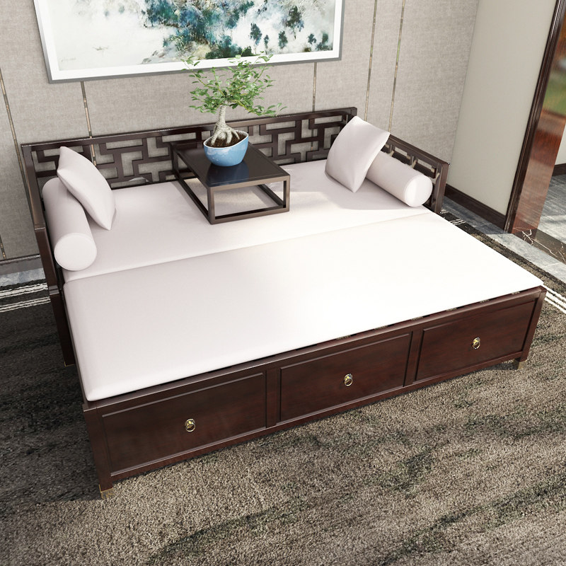 新中式禅意推拉箱体坐榻沙发书房客厅仿古轻奢罗汉床