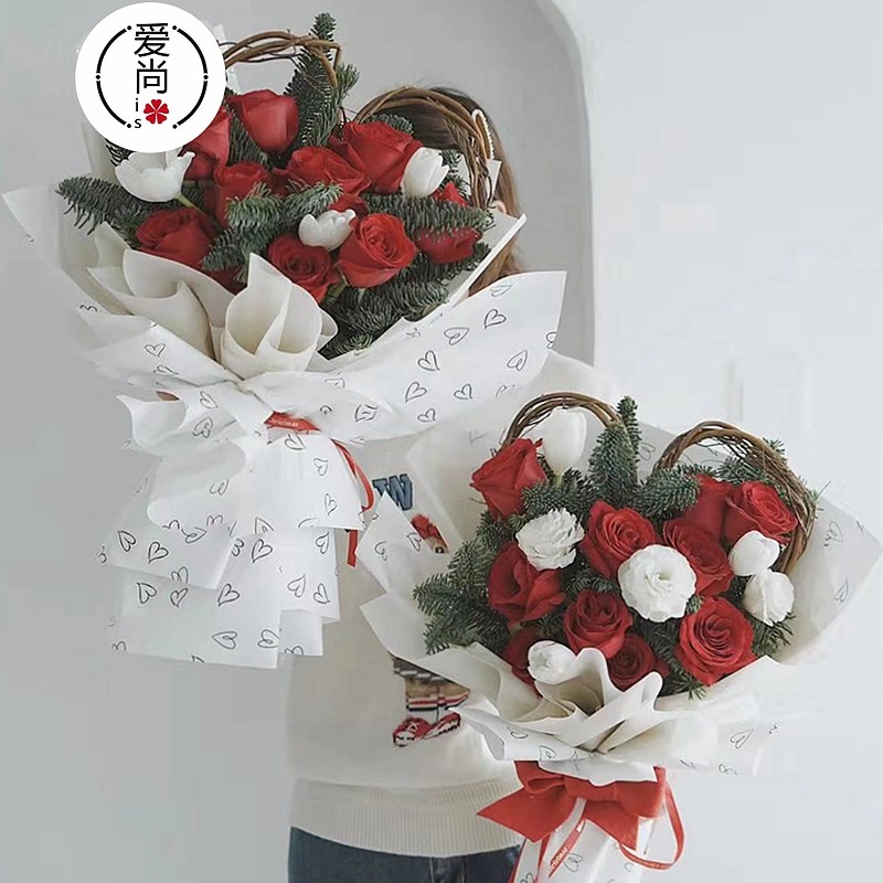 新款哑光包装纸花束包花纸欧雅纸韩素纸爱心防水鲜花礼品纸材料