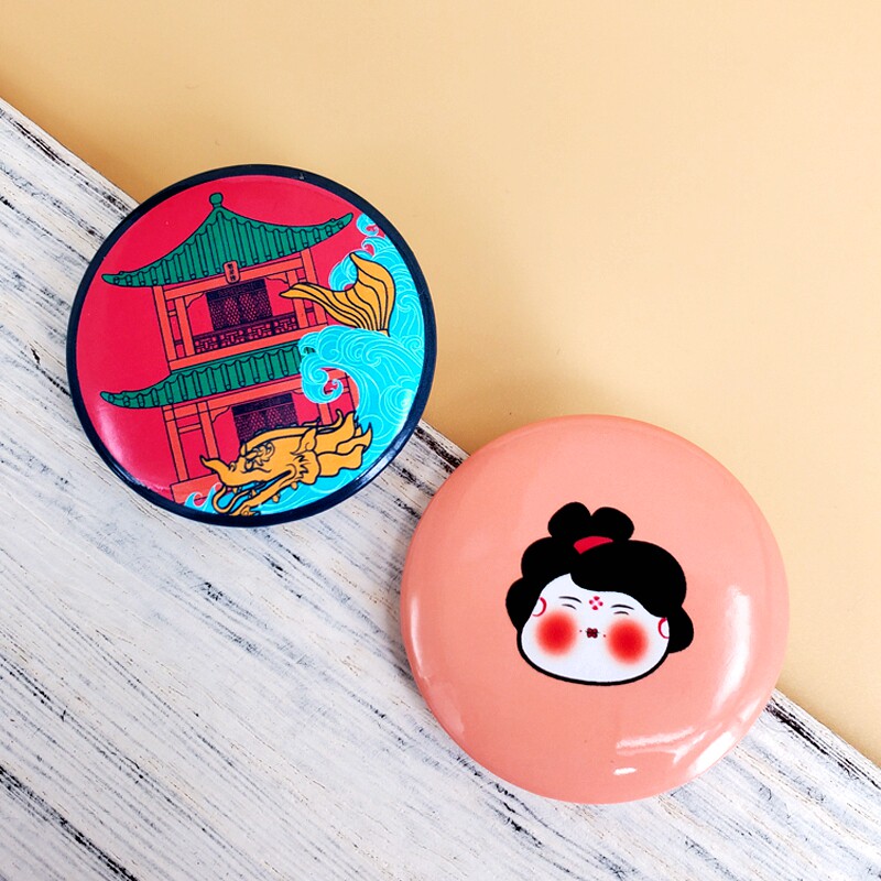 西安文创纪念品陕西历史博物馆国宝卡通徽章圆形文化创意邮册