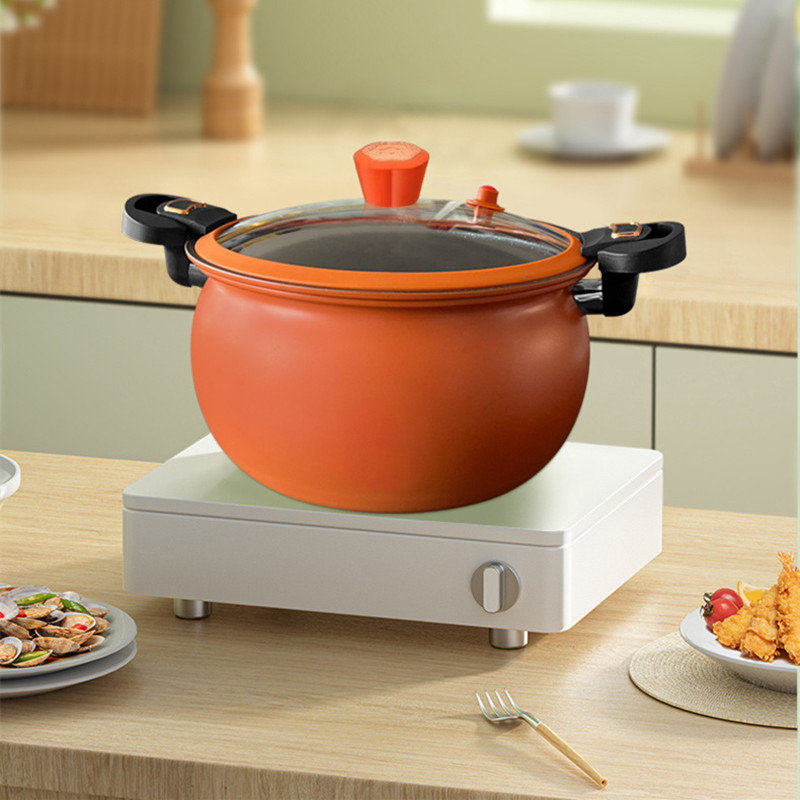 微压新款网红锅不压力锅闷烧烧锅家用煲汤料理汤锅