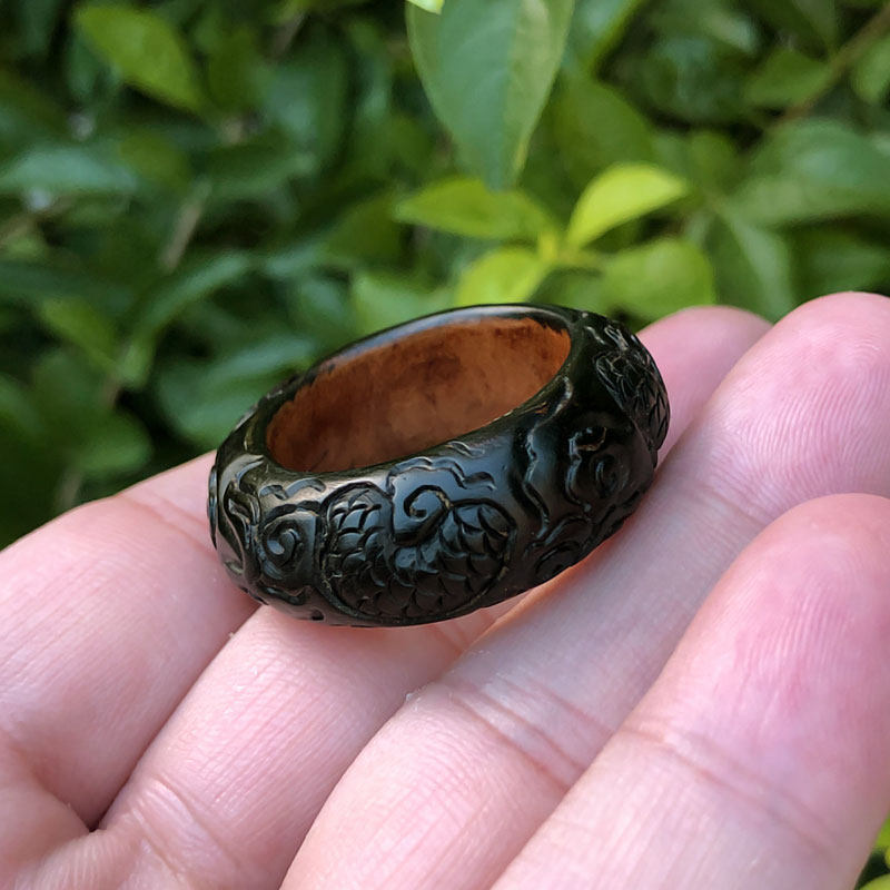 血柳品包工艺品工艺雕刻把玩大拇指指环情侣女士戒指