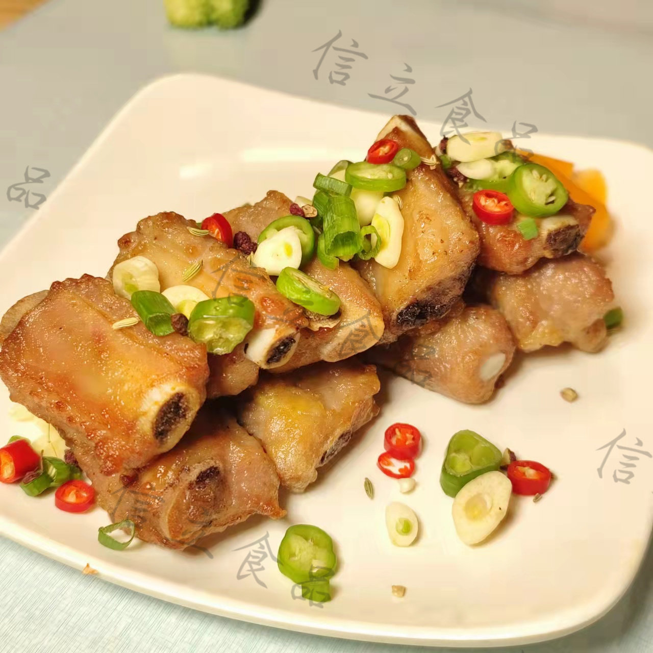 然进餐厅酒店特色油炸腌制调理速冻蒜香排骨猪排