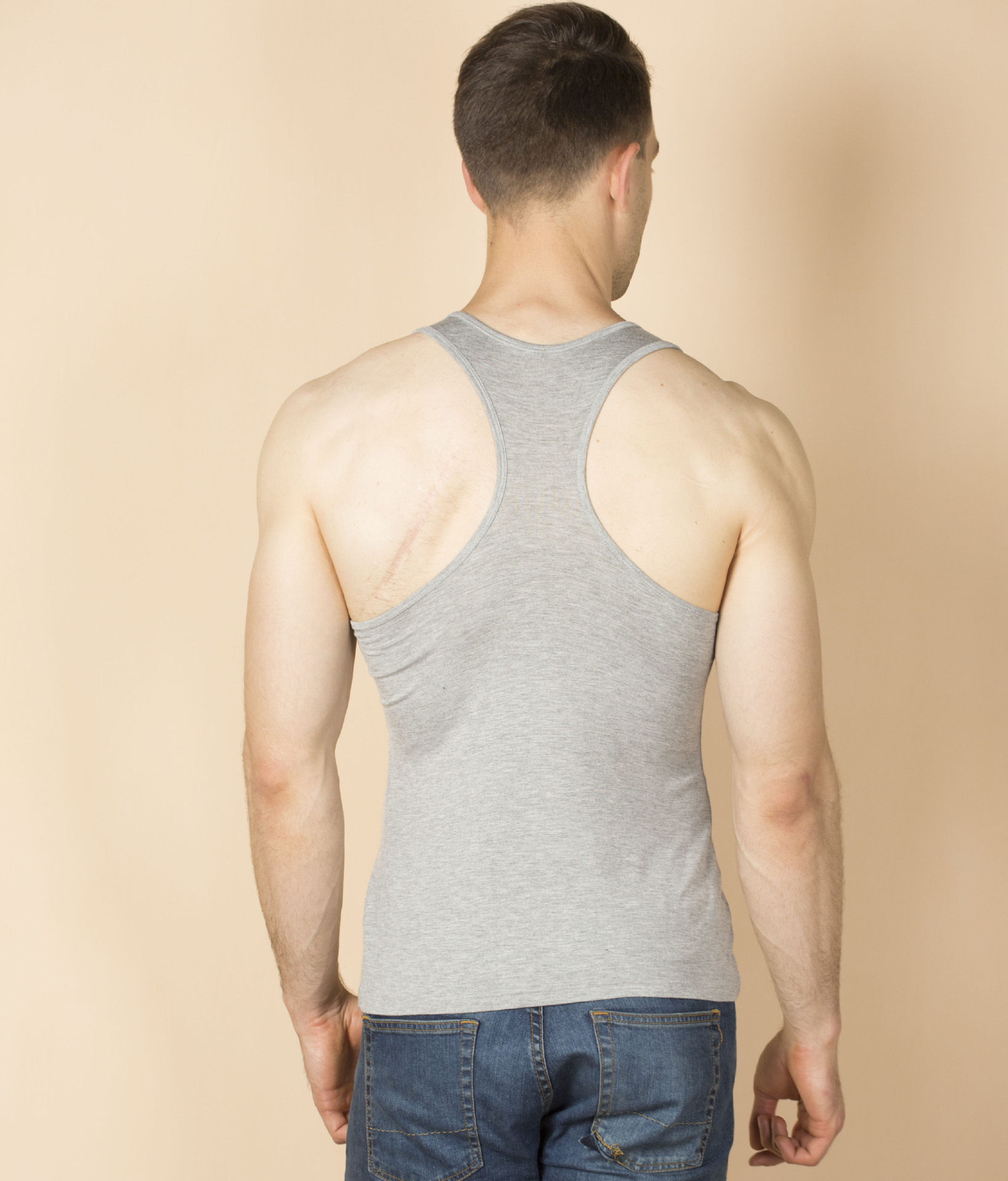 莫代尔特大码肥200斤加肥加大工字跨栏背心运动休闲背心