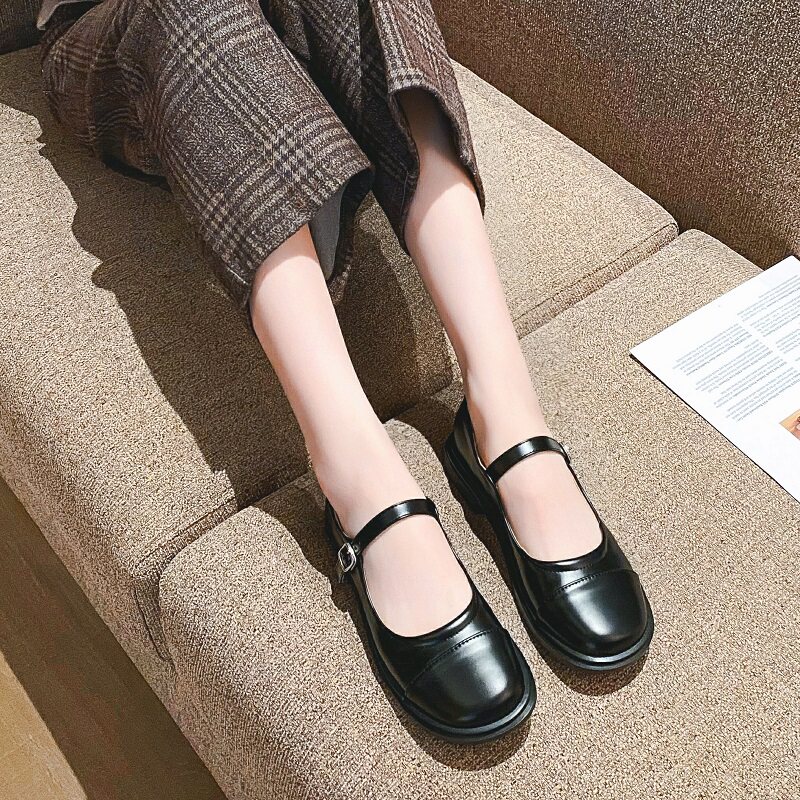 日系女鞋单鞋大平底玛丽珍jk小香风新款2021女秋单鞋