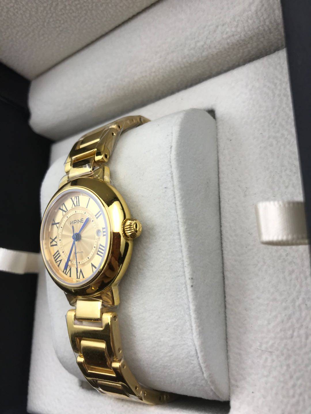 足金999黄金表链表壳进口防水机芯高档表西普尼金表纯金女士正品