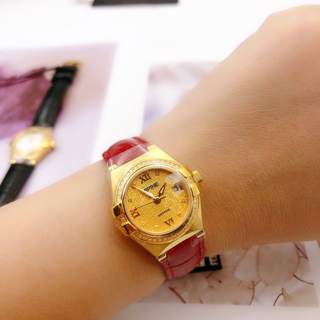 金表手表纯金表壳足金黄金进口石英机芯女士手饰
