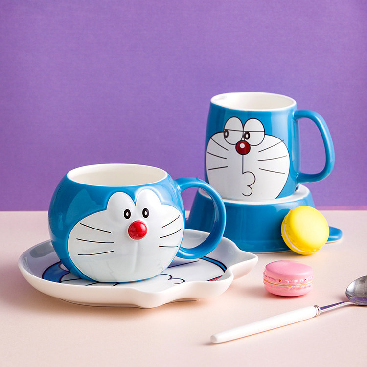 小时候司徒末同款哆啦a梦杯子陶瓷马克杯卡通哆啦a梦水杯蓝胖子