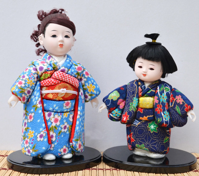 艺妓特色手工艺绢人日本人偶娃娃市松人人形娃娃摆件摆件