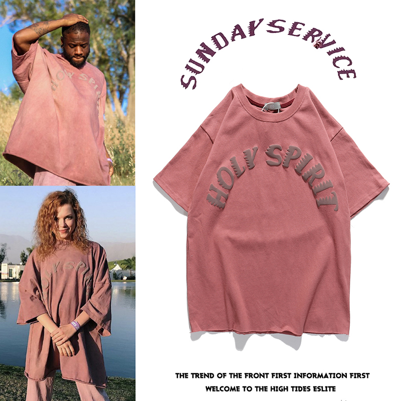 欧美高街Kanye侃爷复古字母嘻哈宽松短袖T恤男女休闲fog风半袖tee