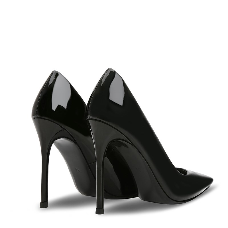 2021新款细跟黑色漆皮尖头浅口10cm高跟鞋夏季单鞋