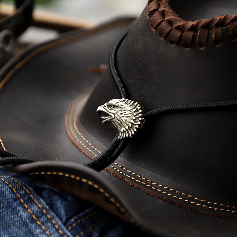 桀骜复古铜质老鹰原创波洛领带男皮西部牛仔美式领带