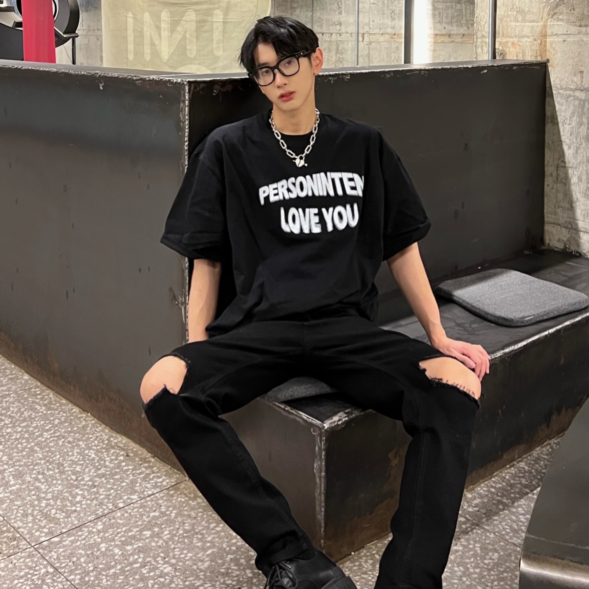 XMOB STUDIO 2022新款夏季印花短袖t恤男ins潮流百搭宽松半袖上衣