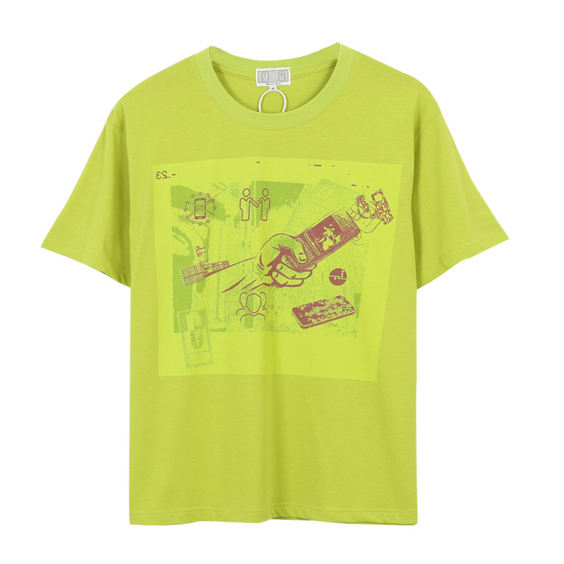 lifecavempt水洗蜡染抽象图案印花ce短袖日系t恤