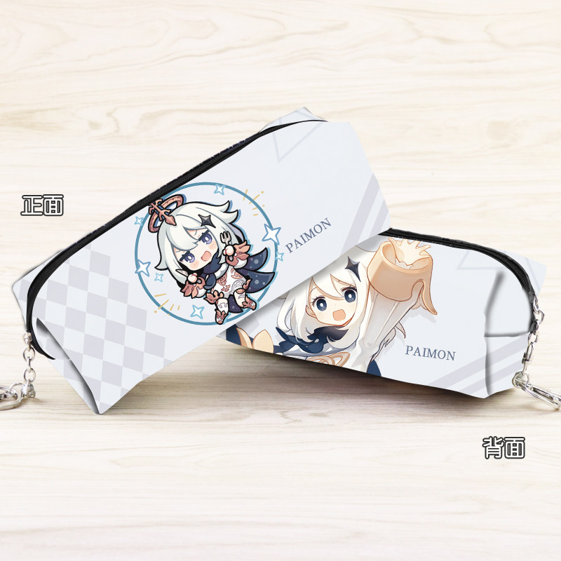 二次元动漫游戏周边原神派蒙可莉短款钱夹笔袋文具盒钱包