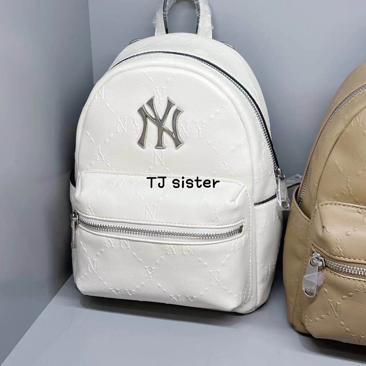 tjsister韩国直邮mlb新款牛仔双肩包老花ny双肩背包