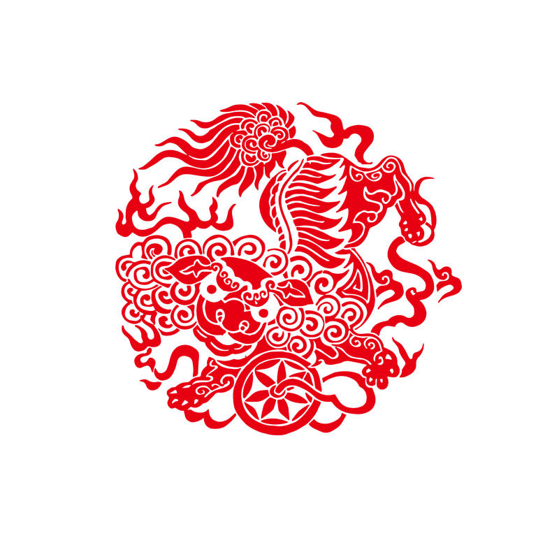 麒麟貔貅墙贴不干胶风水招财窗花玻璃贴纸镇狮子软装墙贴