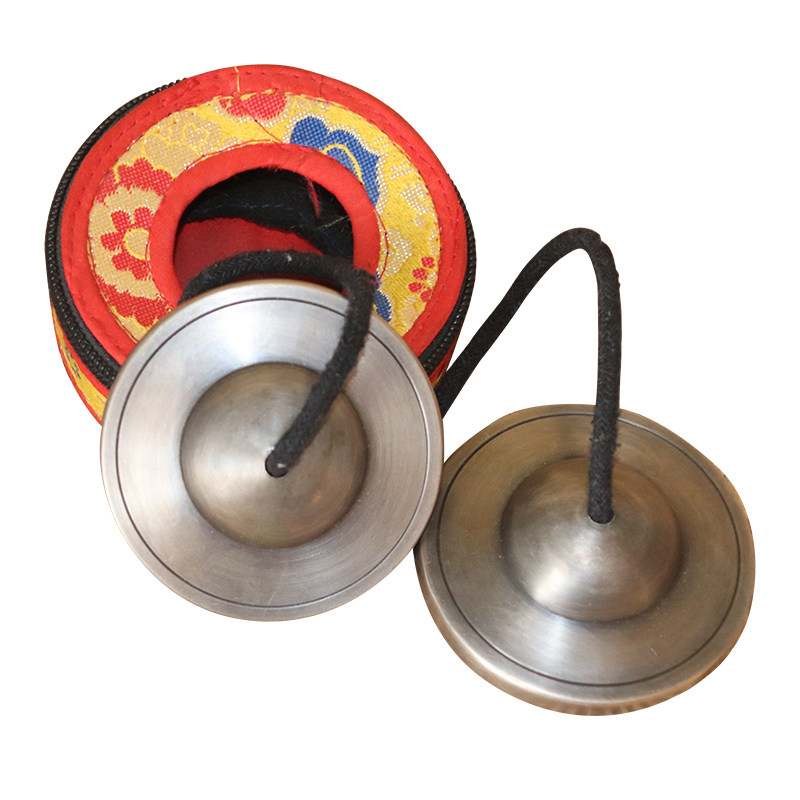 尼泊尔进口青铜碰铃纯手工撞铃铜钹打击民族乐器佛教密宗法器碰铃