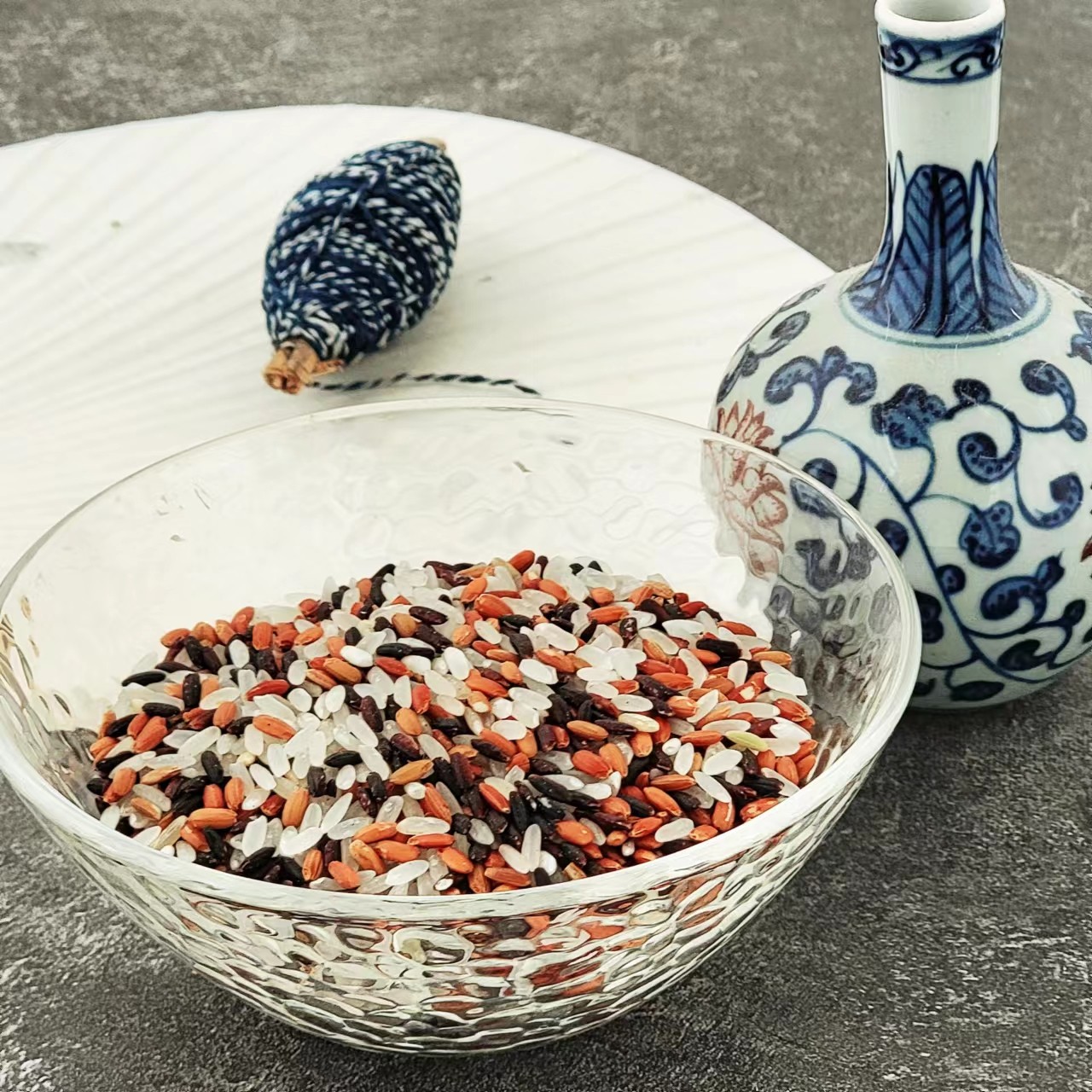 臻印蜂场少量种植富硒三色米黑米红米大米保古大米