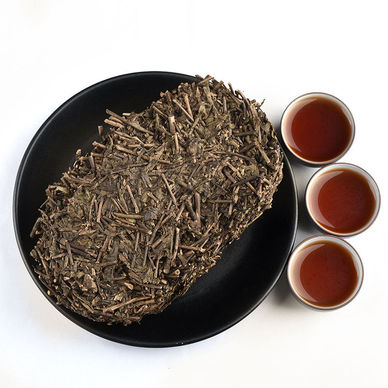 雅天雪域雅安藏茶10月金尖伴侣09年老茶梗黑茶高山红苔周公蒙顶山