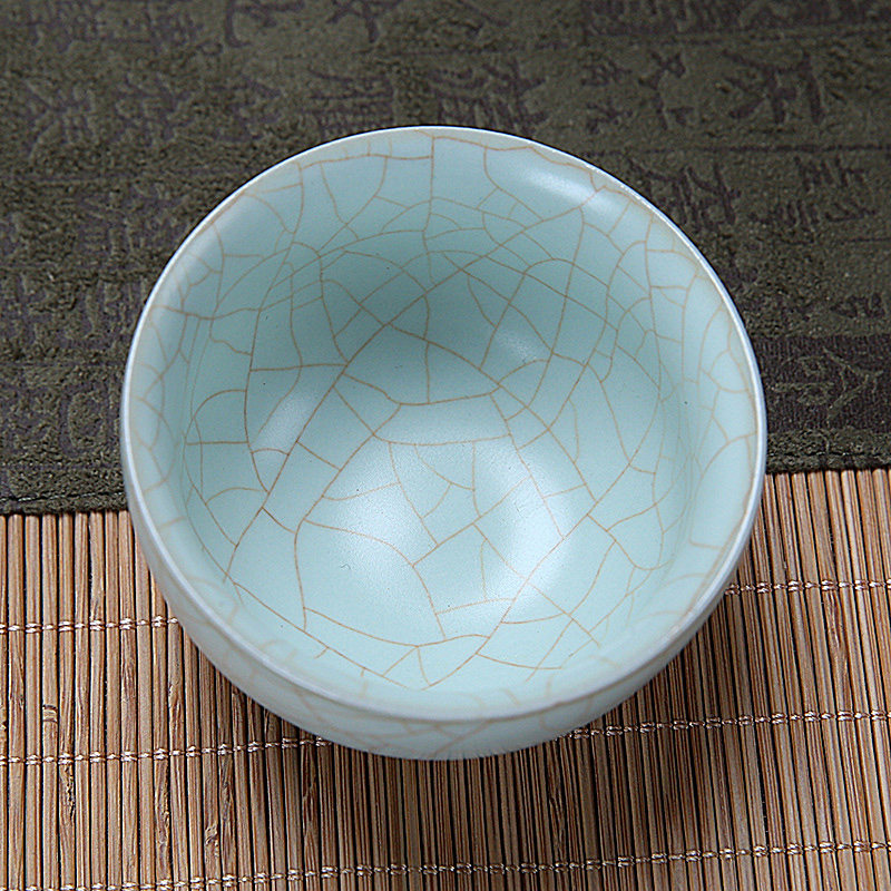汝窑开片冰裂茶具手工陶瓷个人品茗单杯汝瓷茶杯