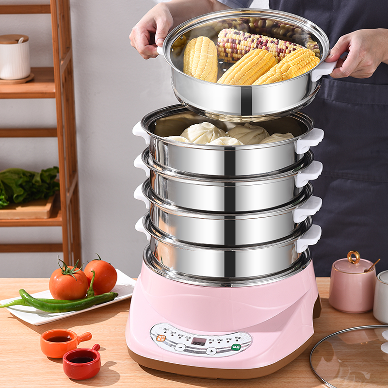 电蒸锅多功能家用三层蒸汽锅包子机大容量自动断电蒸笼蒸包炉馒头