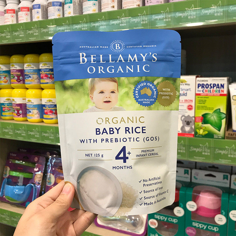 澳洲贝拉米有机生元米粉婴儿高铁燕麦香草6个月米粉