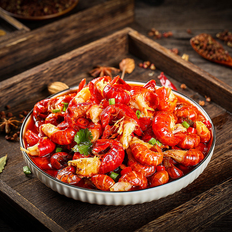 虾尾麻辣大湖吮指252g盒装冷冻香辣新鲜加热虾类制品